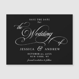 Elegante Boda Guardar la carta magnética simple de