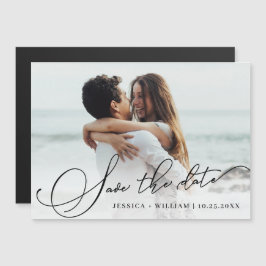 Elegante Boda Guardar la tarjeta de foto magnética