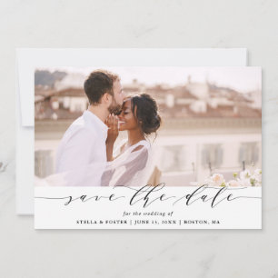 Elegante Boda Guardar la tarjeta fotográfica de fe