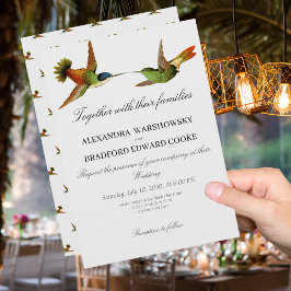 Elegante Boda Hummingbird Gris ligero