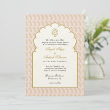 Elegante boda indio con invitación rosada Ganesh