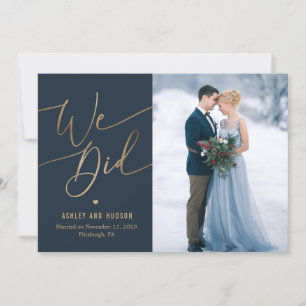 Elegante Boda  Invitación Elopement
