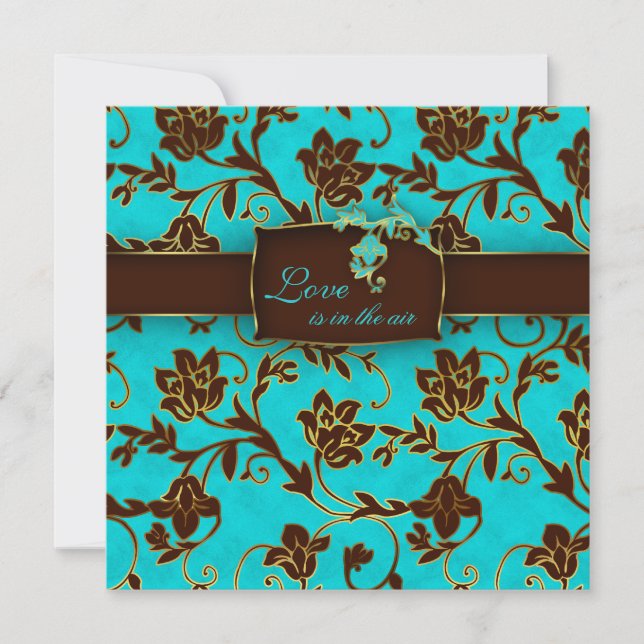 Elegante Boda Invitación Gold Floral BB 2 (Anverso)