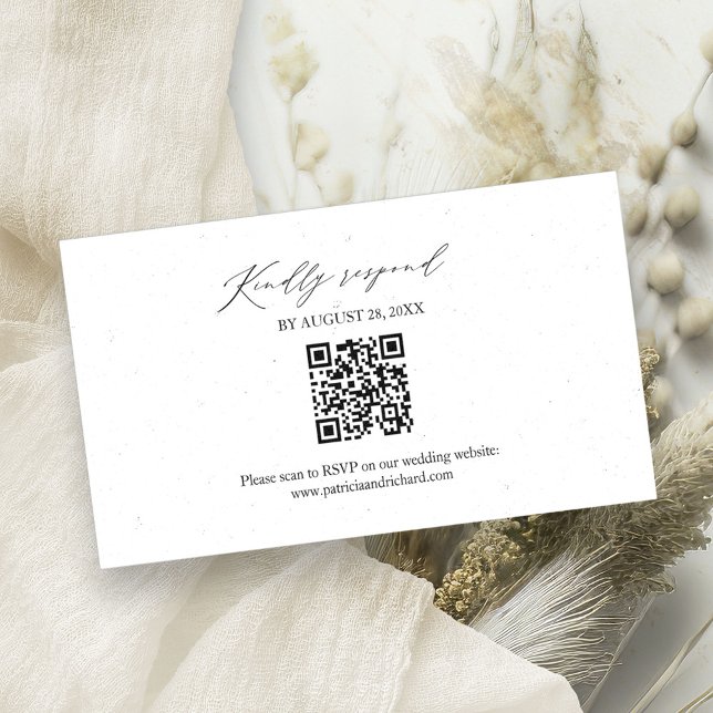 Elegante Boda Minimalista QR Tarjeta RSVP en línea (Subido por el creador)