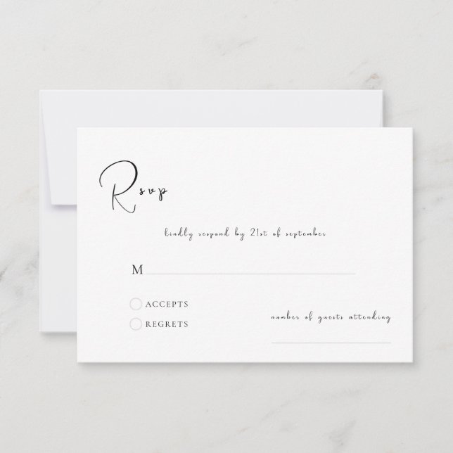 Elegante Boda Moderna en Negro y Blanco (Anverso)