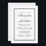 Elegante Boda Moderna Invitación Negra y Blanca<br><div class="desc">Moderno,  elegante,  pero simple Boda negro y blanco</div>