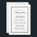 Elegante Boda Moderna Invitación Negra y Blanca<br><div class="desc">Moderno,  elegante,  pero simple Boda negro y blanco</div>