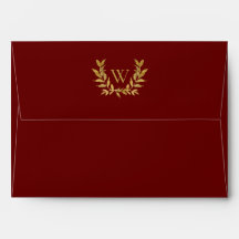 Elegante Boda moderno con hoja de oro rojo
