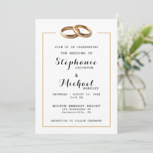 Elegante Boda moderno invitación a bandas