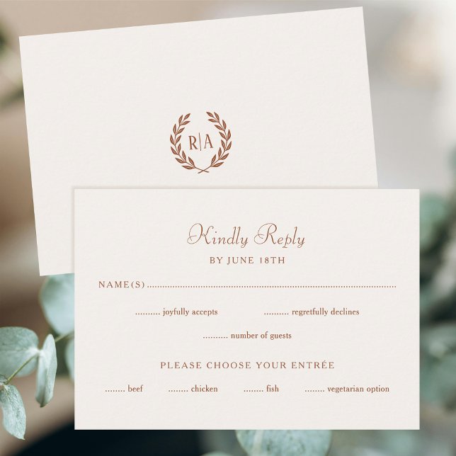 Elegante Boda Monográfica RSVP Crema Terracota (Subido por el creador)
