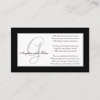 Elegante Boda Monograma Deseando Tarjetas de Biene