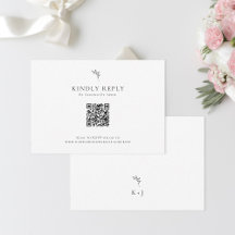Elegante Boda Monograma mínimo Código QR RSVP