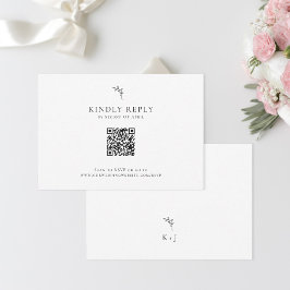 Elegante Boda Monograma mínimo Código QR RSVP