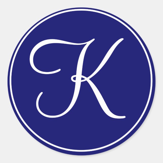 Elegante Boda Monograma Sello blanco de la Marina (Anverso)