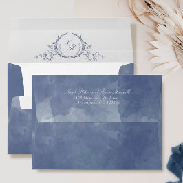 Elegante Boda Monogramado de color azul acuático d