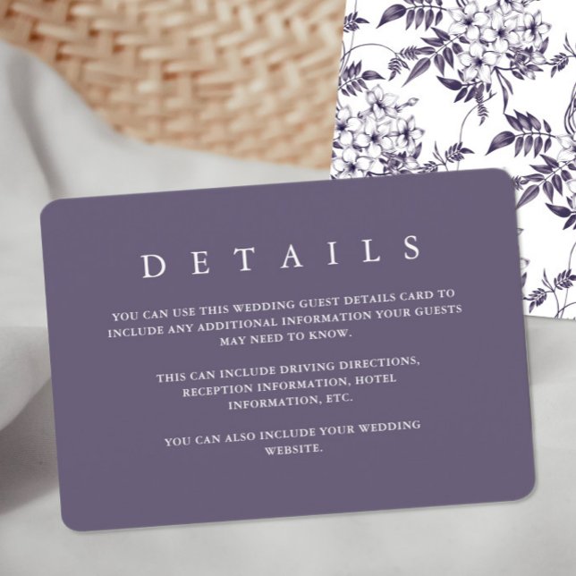 Elegante Boda morado floral detalle de invitado (Subido por el creador)