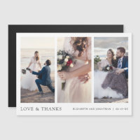 Elegante Boda multifotográfico Gracias Magnet