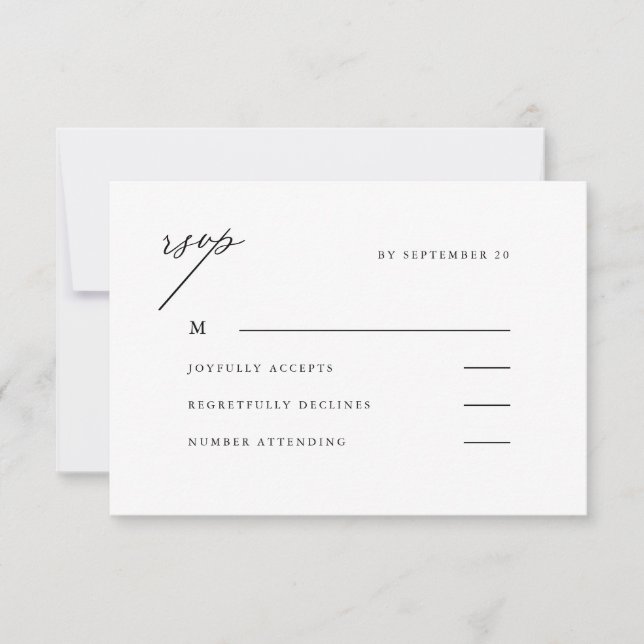 Elegante Boda Neutral Rsvp (Anverso)