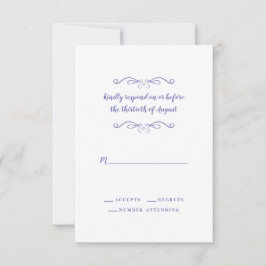Elegante Boda Periwinkle Clásico RSVP Minimalista