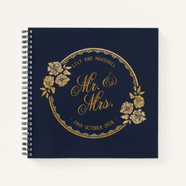 Elegante Boda personalizado de oro | Libro de visi