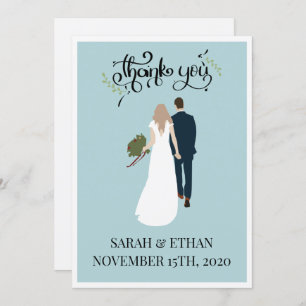 Elegante Boda personalizado Tarjetas de agradecimi