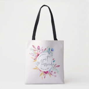 Elegante Boda recién casado Bolsa de Tote