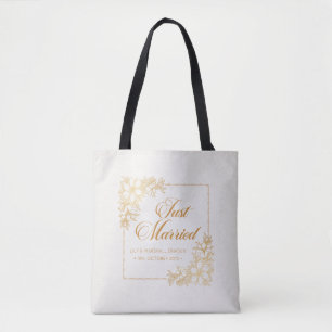 Elegante Boda recién casado Bolsa Tote