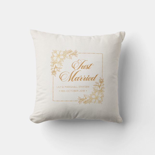 Elegante Boda recién casado| Cojín decorativo (Anverso)