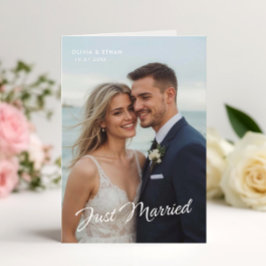 Elegante Boda recién casado Invitación de fotos