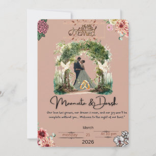 Elegante Boda Romántica Invitación Noche de Amor