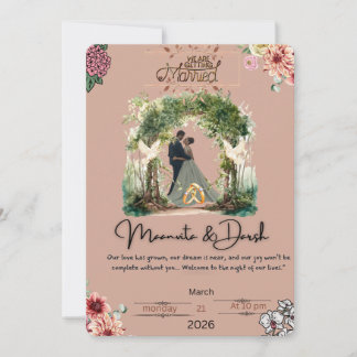 Elegante Boda Romántica Invitación Noche de Amor