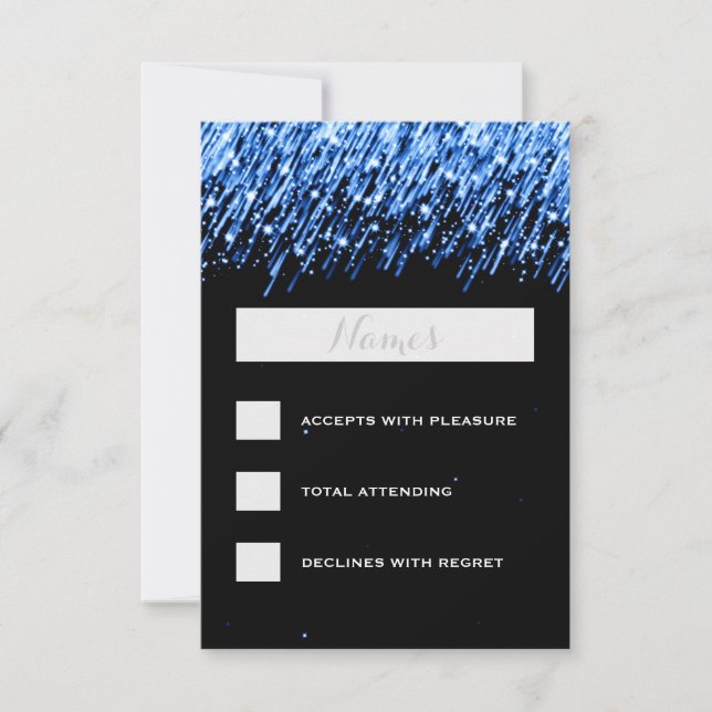 Elegante Boda RSVP Cae Estrellas "Azul zafiro" (Anverso)