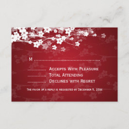Elegante Boda RSVP Cherry Blossom Red