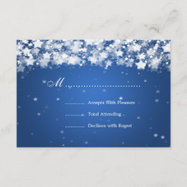 Elegante Boda RSVP Dazzling Stars Blue