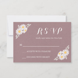 Elegante Boda RSVP de Daisies blancos florales