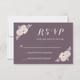 Elegante Boda RSVP de Daisies blancos florales