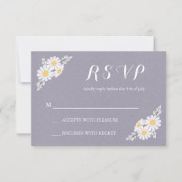 Elegante Boda RSVP de Daisies blancos florales