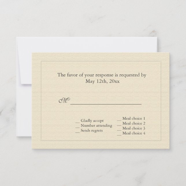 Elegante boda RSVP de lirio blanco botánico (Anverso)