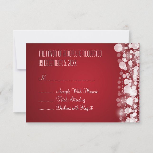 Elegante Boda RSVP Doted Red (Anverso)
