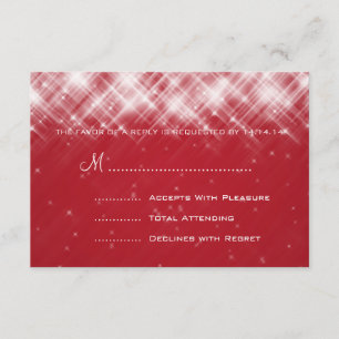 Elegante Boda RSVP Glamoroso desata rojo