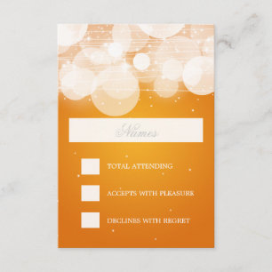 Elegante Boda RSVP Glow & Sparkle Naranja
