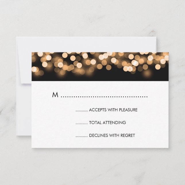 Elegante Boda RSVP Gold Hollywood Glam (Anverso)