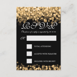 Elegante Boda RSVP Gold Lights PERSONALIZADO