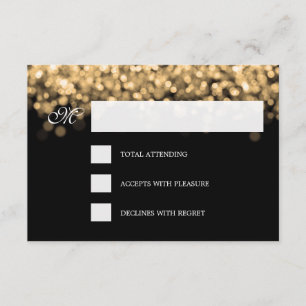 Elegante Boda RSVP Gold Lights PERSONALIZADO