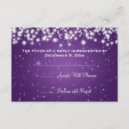 Elegante Boda RSVP Invierno Sparkle Purple