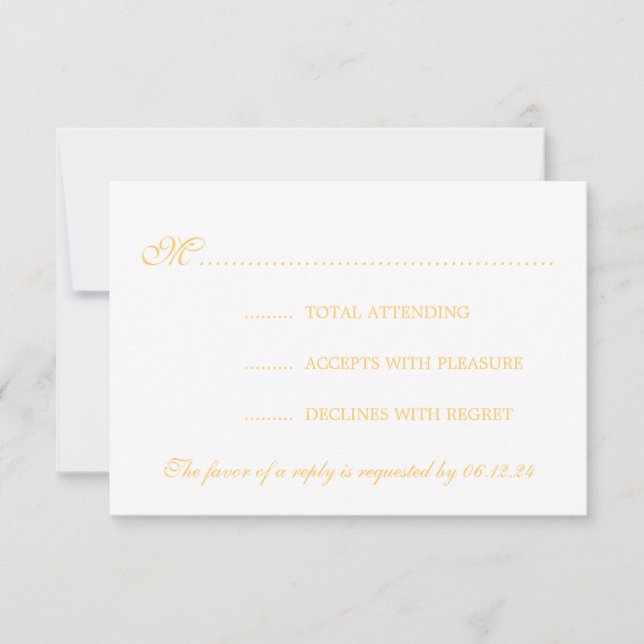 Elegante Boda RSVP Luces de cuerda de oro (Anverso)