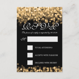 Elegante Boda RSVP Luces de Oro