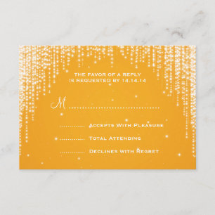 Elegante Boda RSVP Naranja Dazzle