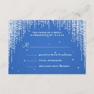 Elegante Boda RSVP Noche Dazzle Azul