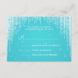 Elegante Boda RSVP Noche Dazzle Azul